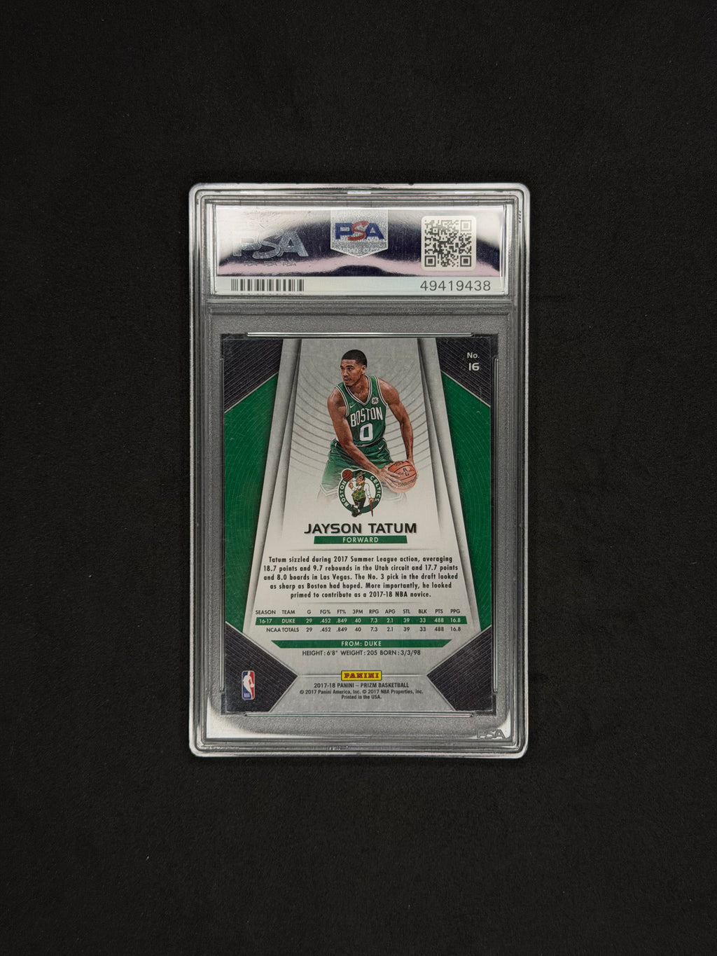 Jayson Tatum (RC) PSA MT 9