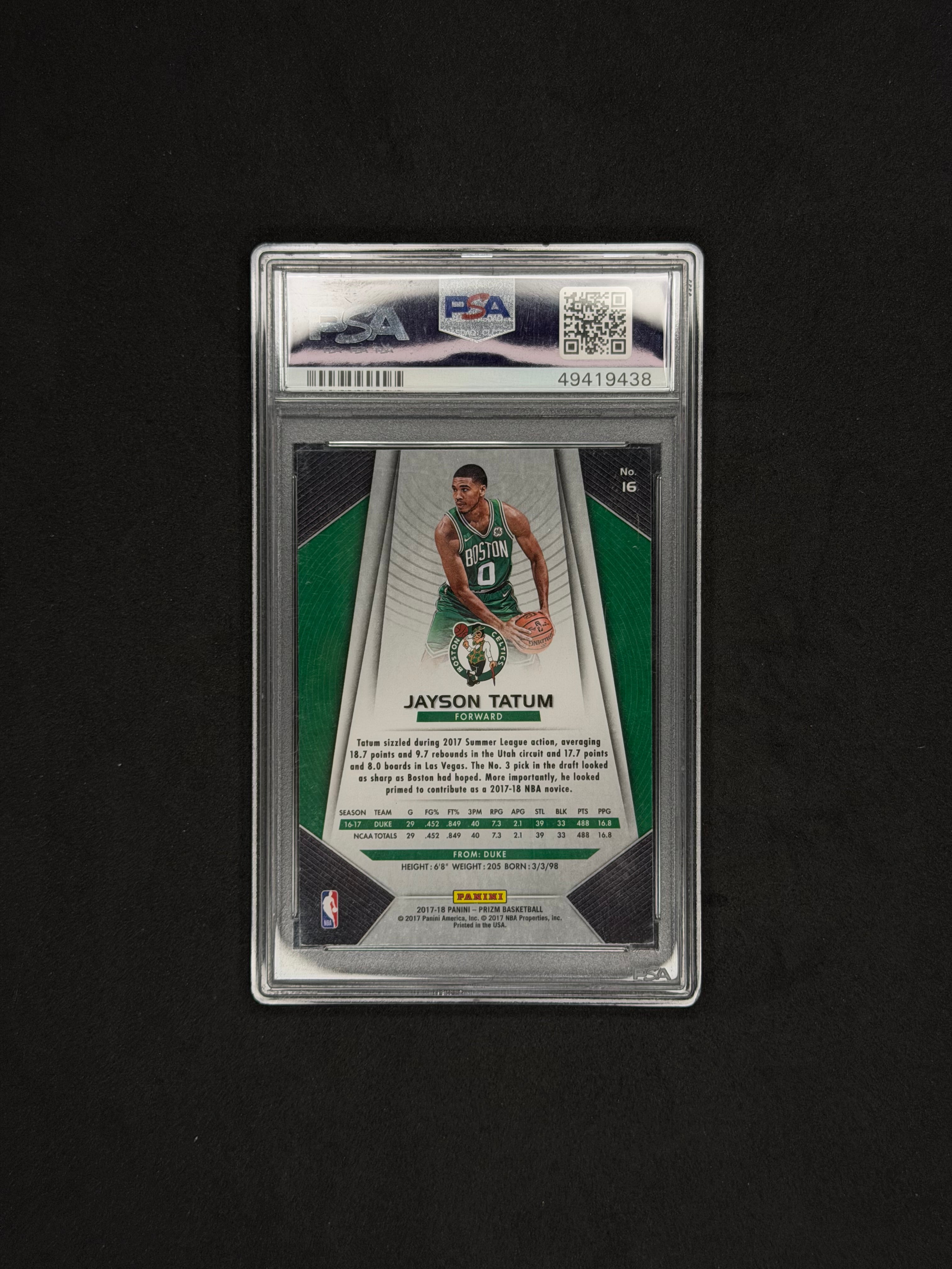 Jayson Tatum (RC) PSA MT 9